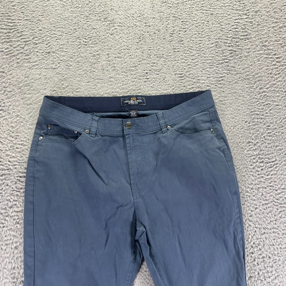 Nickel & Iron Pant Mens 36x30 Blue Cotton Chino Straight Business Office Stretch - Picture 2 of 9